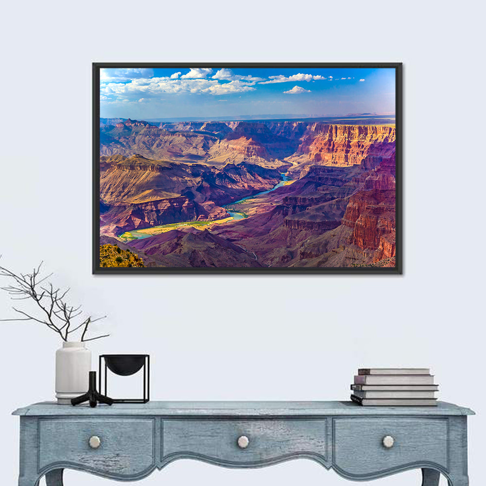 Grand Canyon Sunrise Over Colorado River Wall Art in a room, landscape