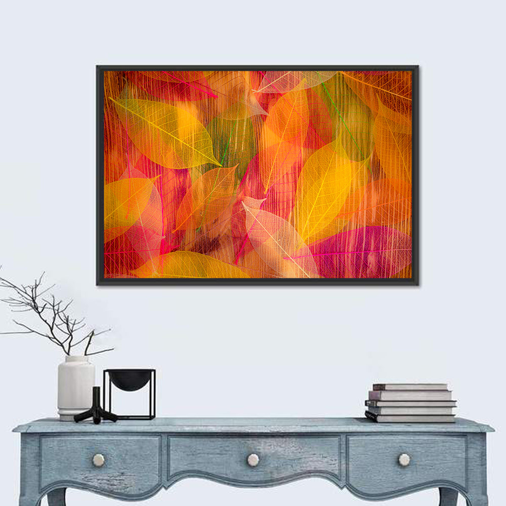 Translucent Autumn Leaf Veins Wall Art