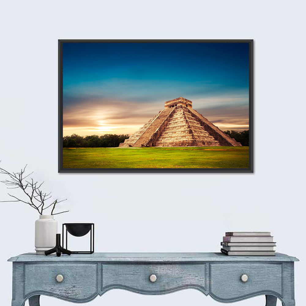 Temple of Kukulkan, Chichen Itza Wall Art in a room, landscape