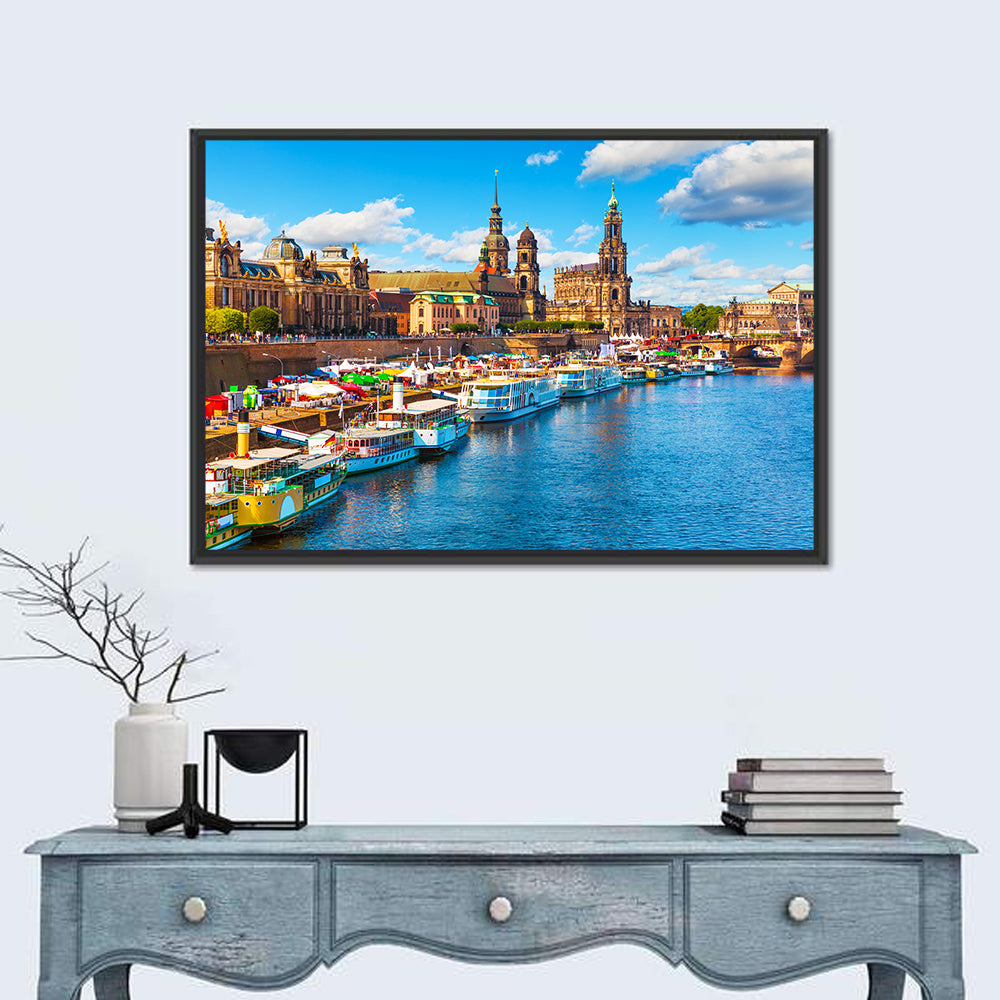 Dresden Elbe River Embankment Wall Art