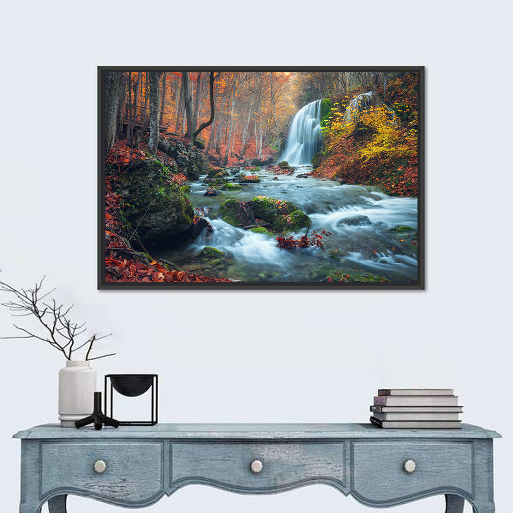 Autumn Silver Stream, Crimea Wall Art in a room, landscape