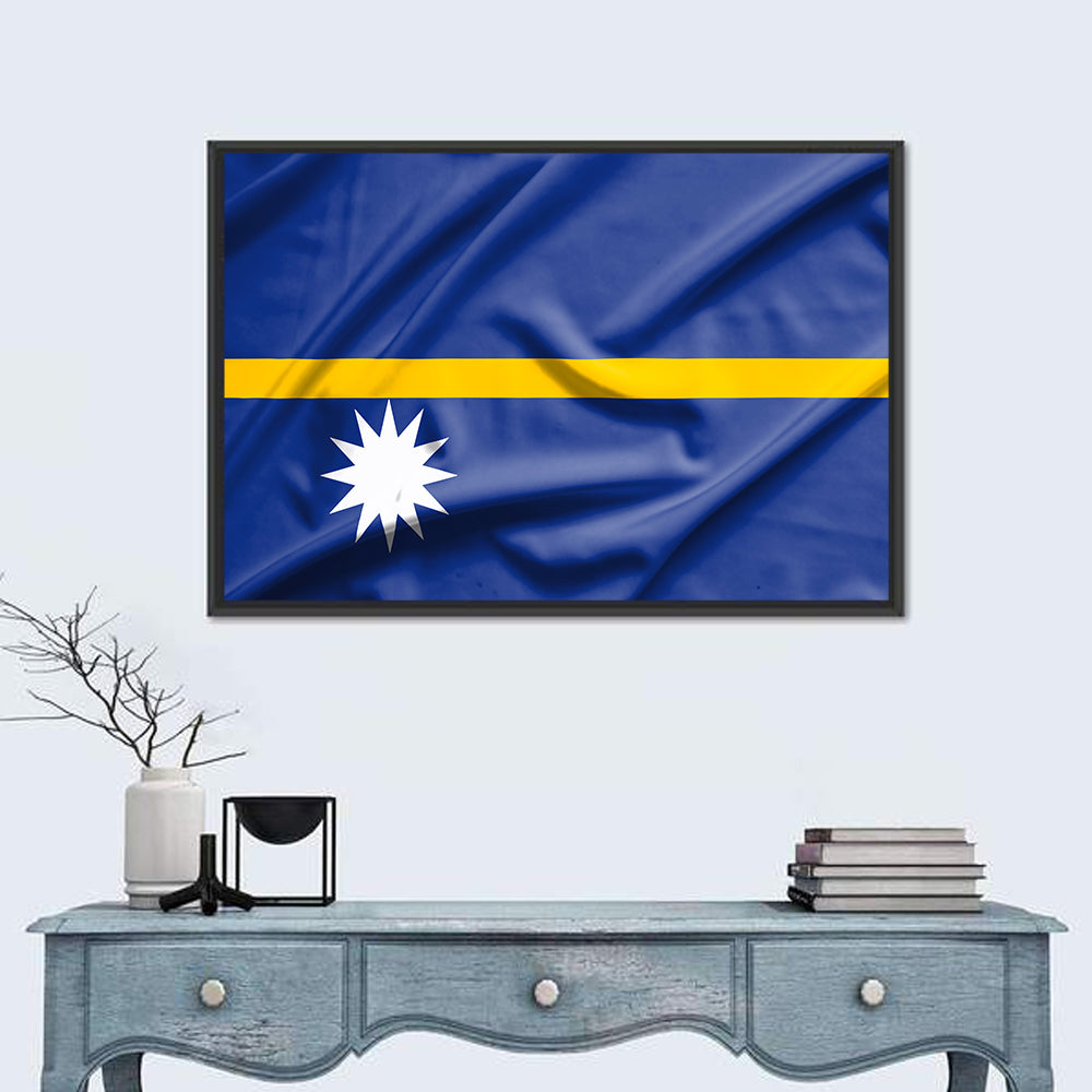Flag of Nauru Wall Art in a room, landscape
