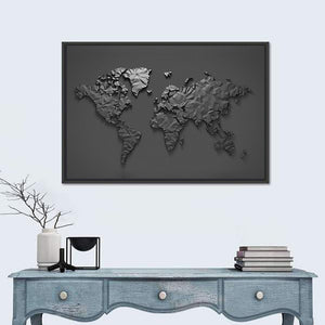 3D World Map Wall Art