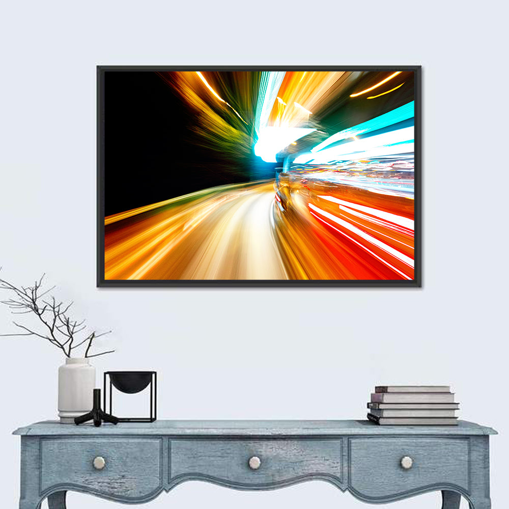 Night Traffic Light Trails Wall Art