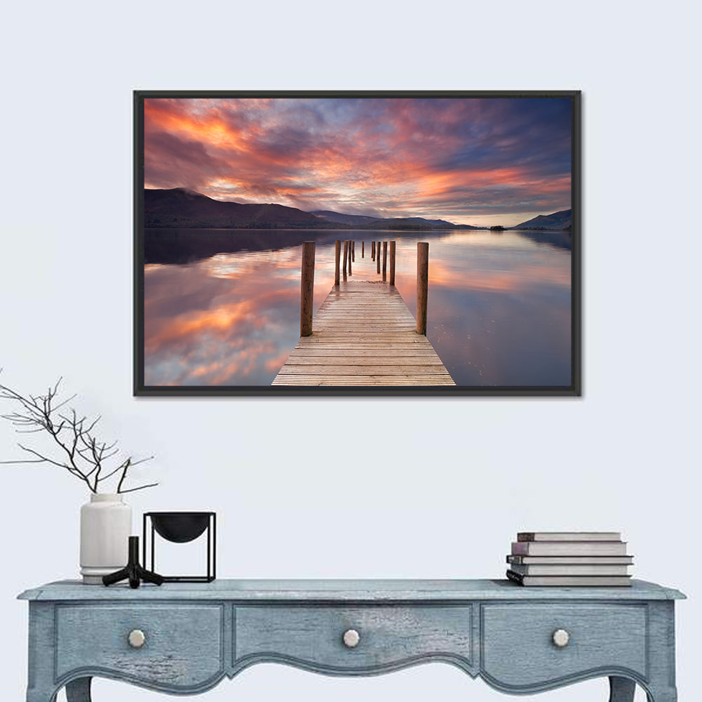 Flooded Jetty in Derwent Water Wall Art