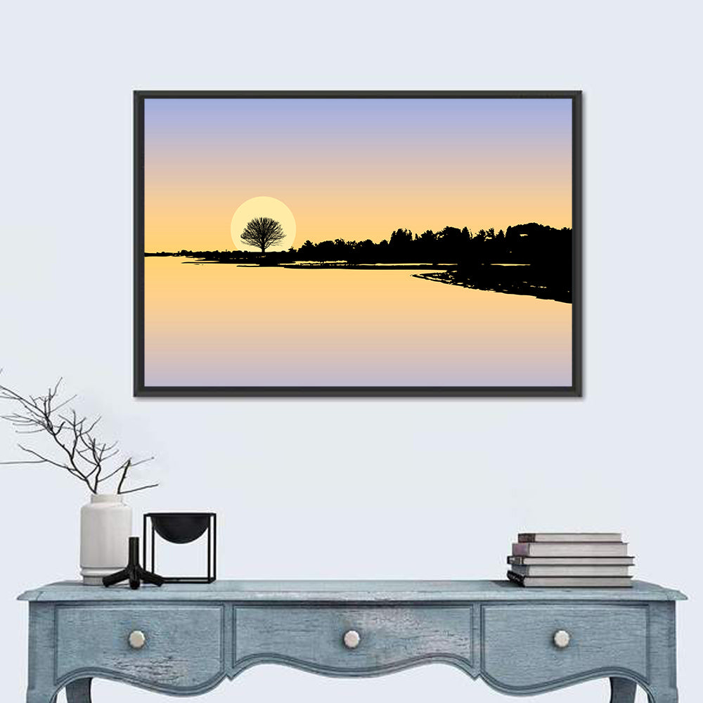 Sunset Reflection on Lake Wall Art