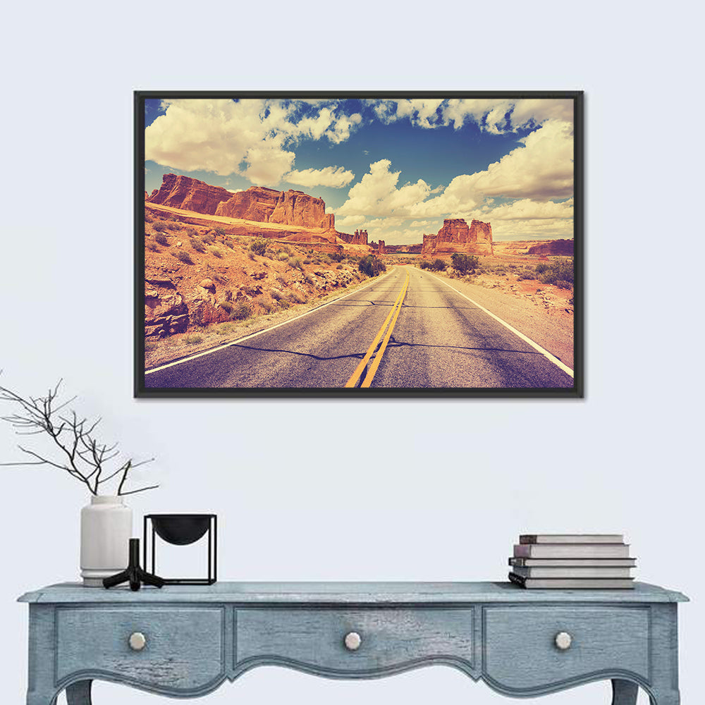 Vintage Desert Road USA Wall Art