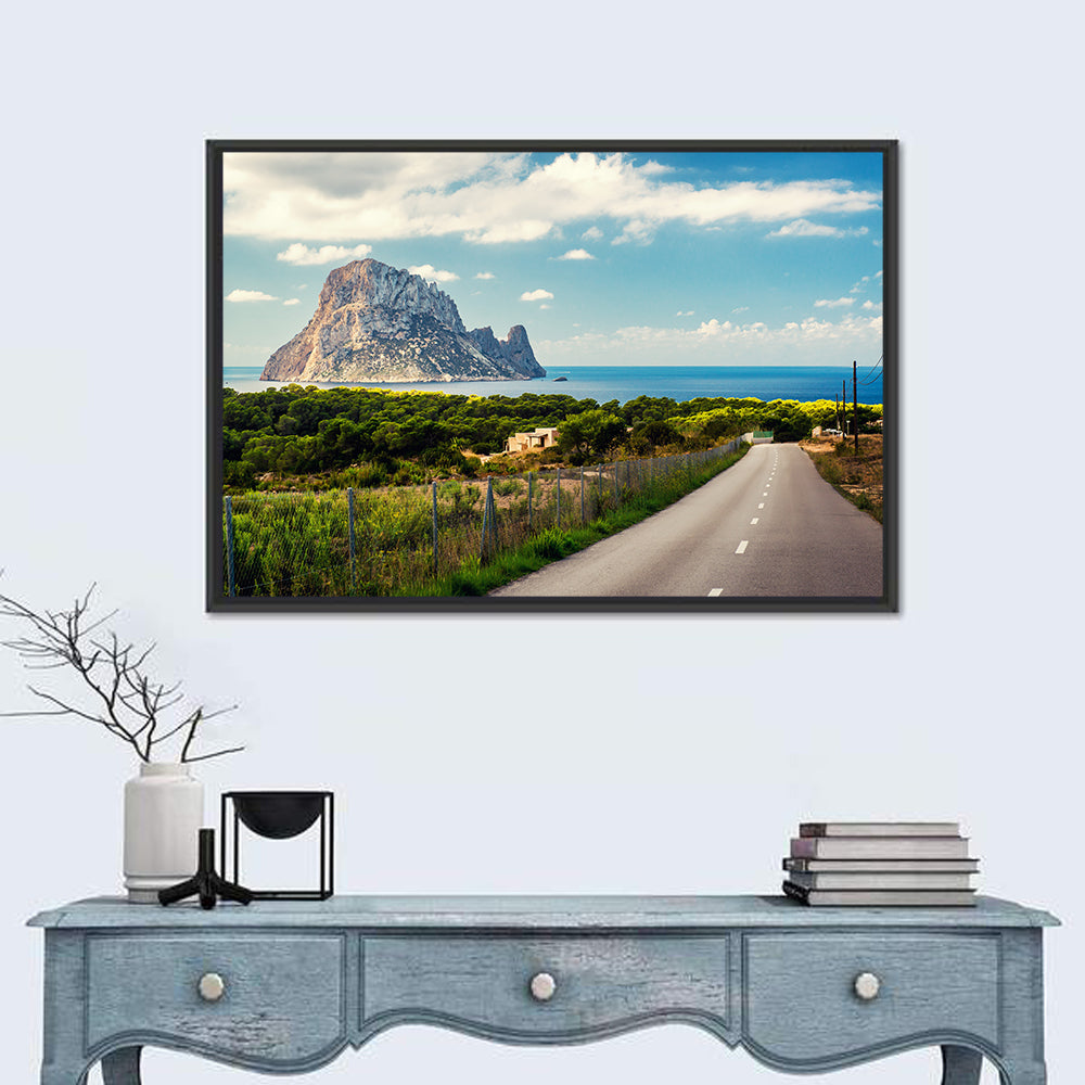 Road to Cala D'hort, Es Vedrà Wall Art in a room, landscape