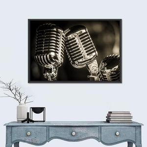 Recording Studio Microphones Wall Art