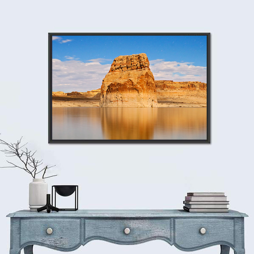 Lone Rock at Lake Powell Wall Art in a room, landscape