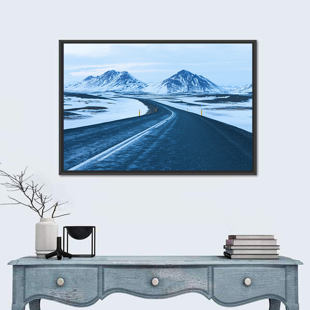 Iceland Ring Road to Snowy Peaks Wall Art in a room, landscape