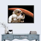 Astronaut with Gold Visor on Mars Wall Art