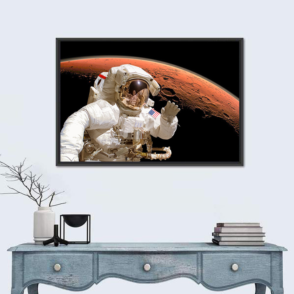Astronaut with Gold Visor on Mars Wall Art