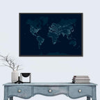 Global Communications Network Map Wall Art