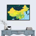 Political Map of China Wall Art