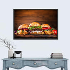 Rustic Homemade Burger Trio Wall Art