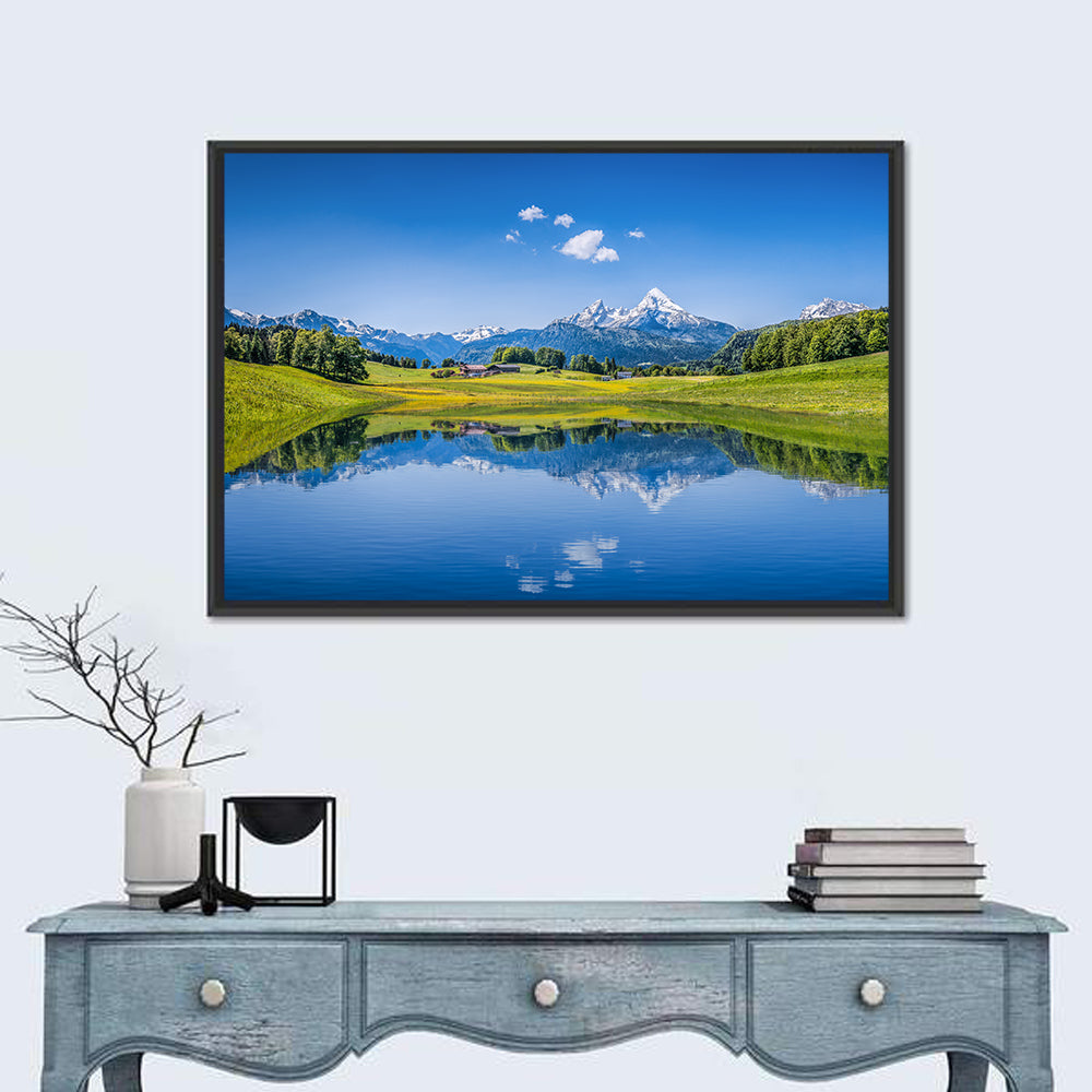 Watzmann Reflection, Berchtesgaden Wall Art in a room, landscape