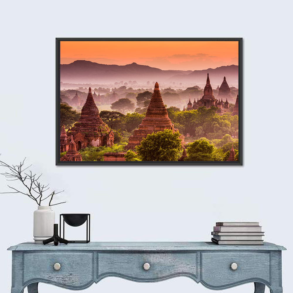 Bagan Ancient Temples at Golden Hour Wall Art