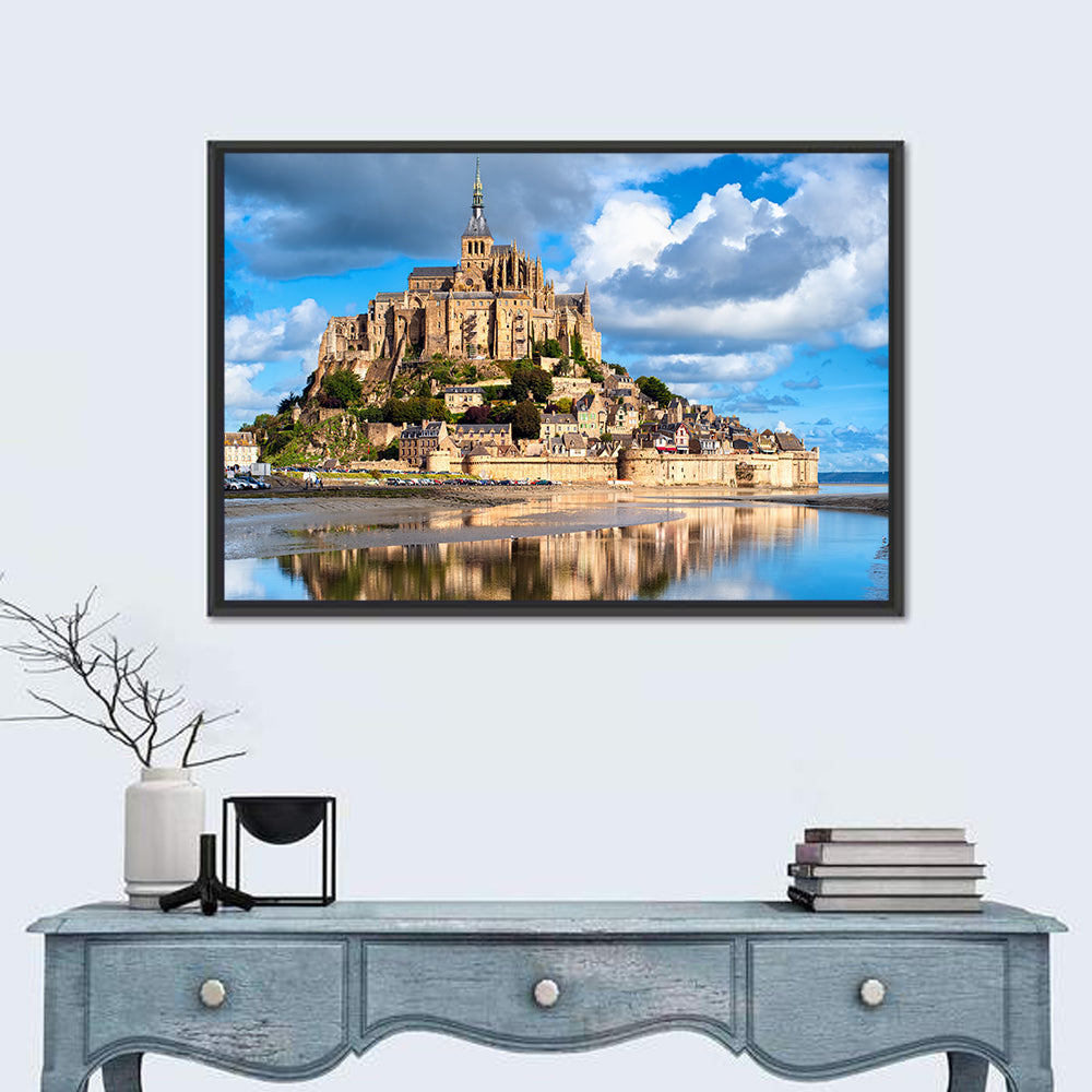 Mont Saint-michel Reflection Wall Art in a room, landscape
