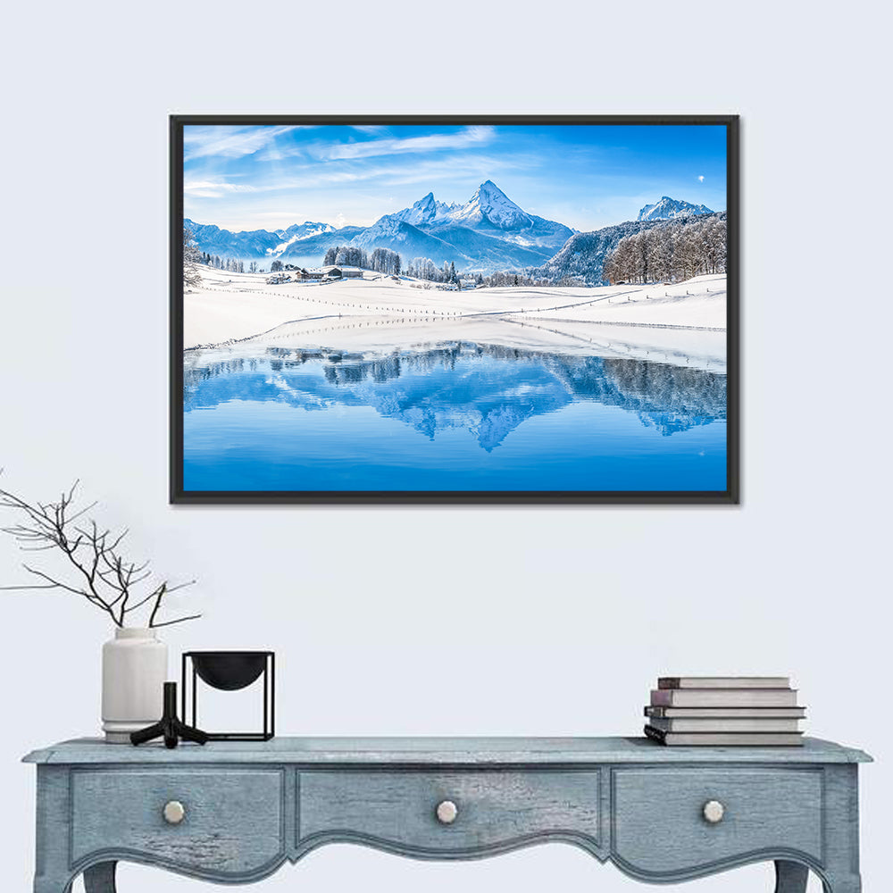 Winter Wonderland Scenery In Alps Wall Art