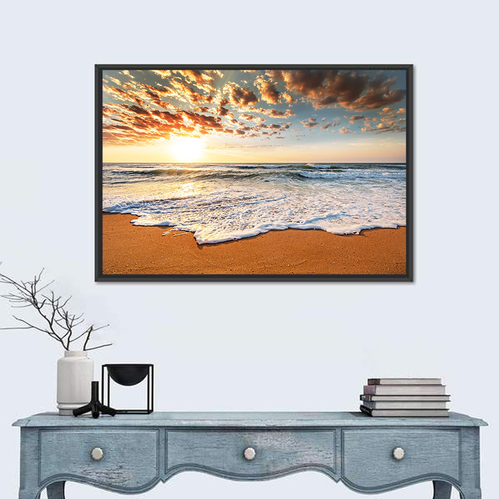 Foamy Shoreline at Sunrise Wall Art