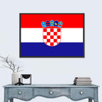Croatian Flag with Coat of Arms Wall Art