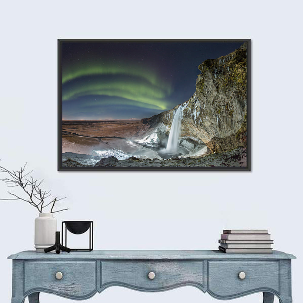 Seljalandsfoss Waterfall Nightscape Wall Art