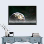 Earth Rising Over Ocean Wall Art