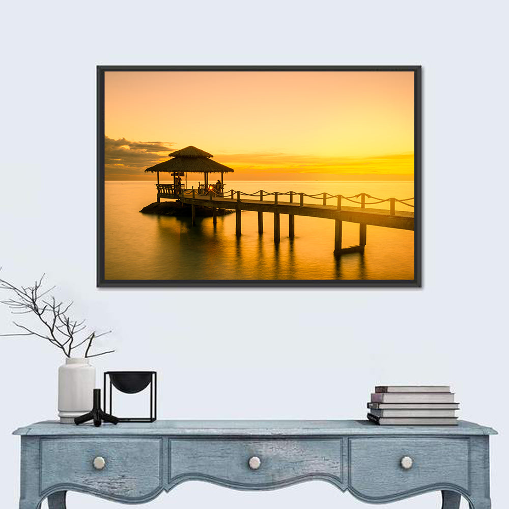 Phuket Wooden Pier at Sunset Wall Art