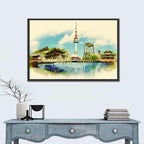 Seoul Skyline with N Seoul Tower Wall Art