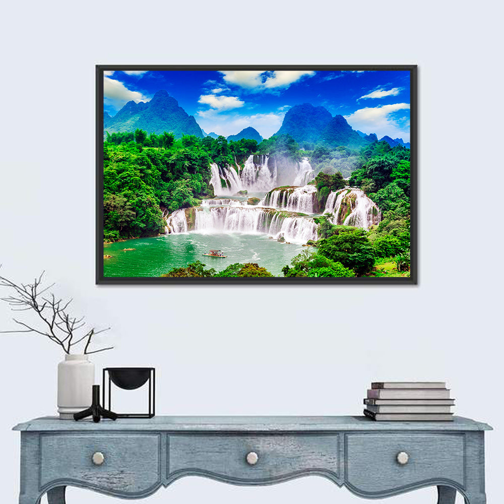 Ban Gioc Detian Falls Wall Art in a room, landscape