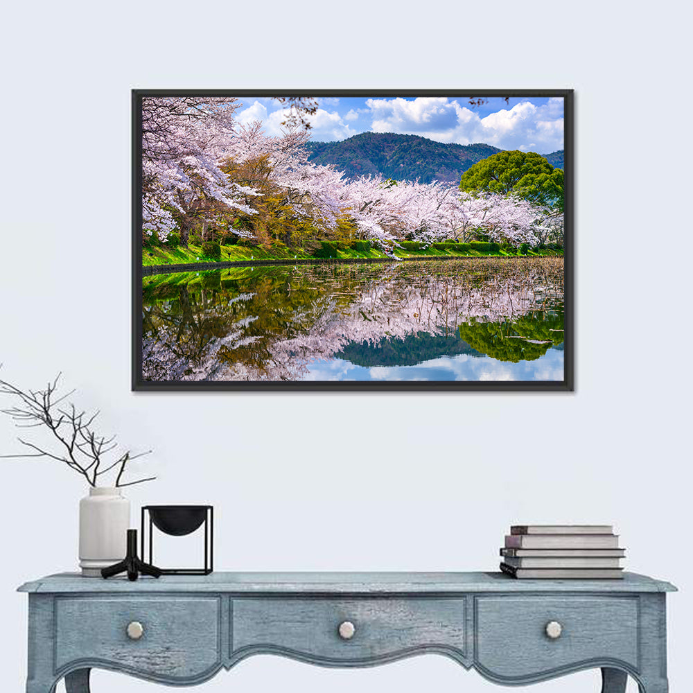 Spring at Daikaku-ji Pond Wall Art in a room, landscape