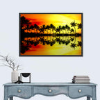 Tropical Palm Beach Sunset Wall Art