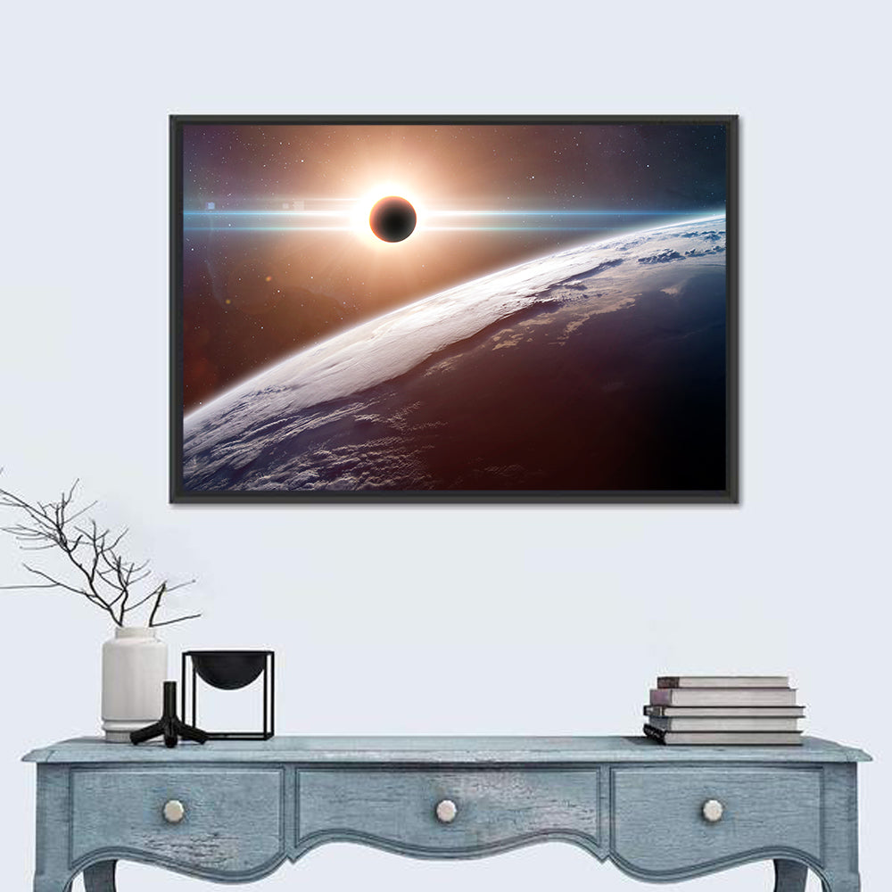 Eclipsed Earth from Space Wall Art