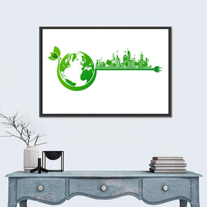 Green Earth & City Eco Concept Wall Art