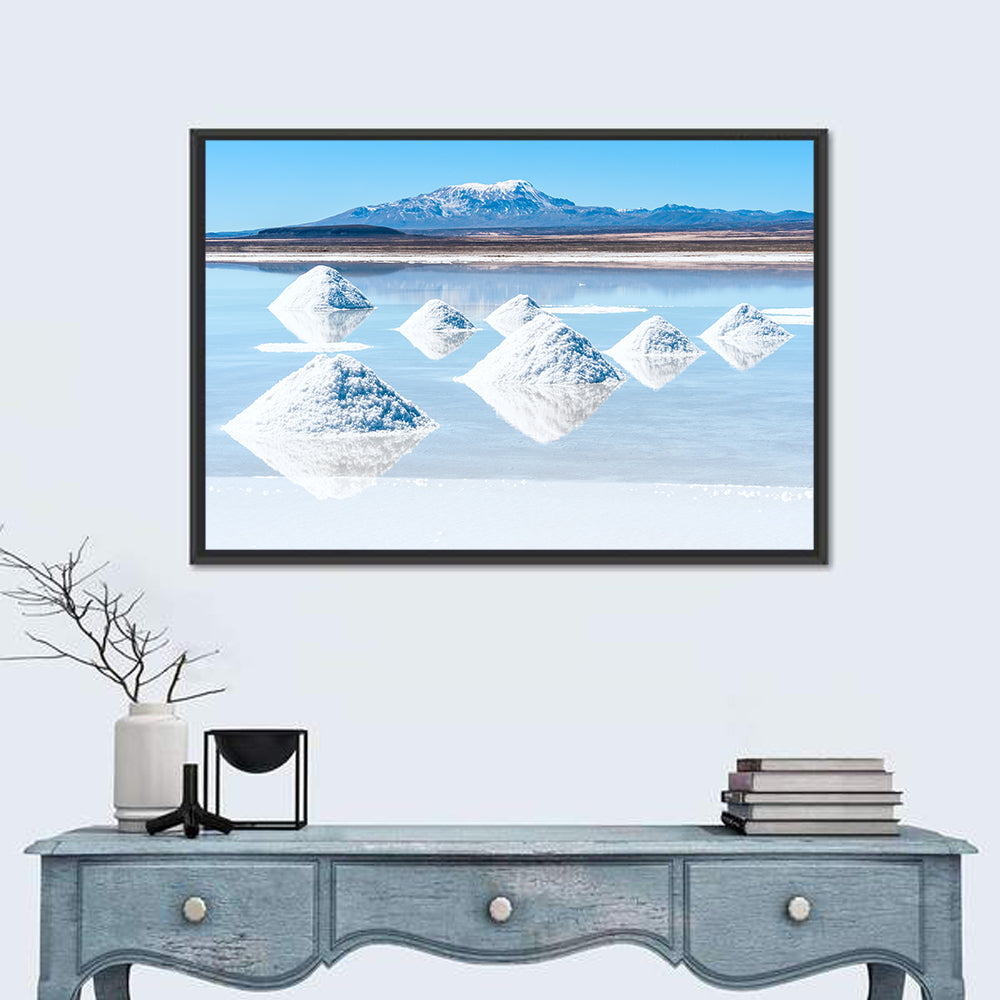 Salar De Uyuni Salt Flats Wall Art in a room, landscape