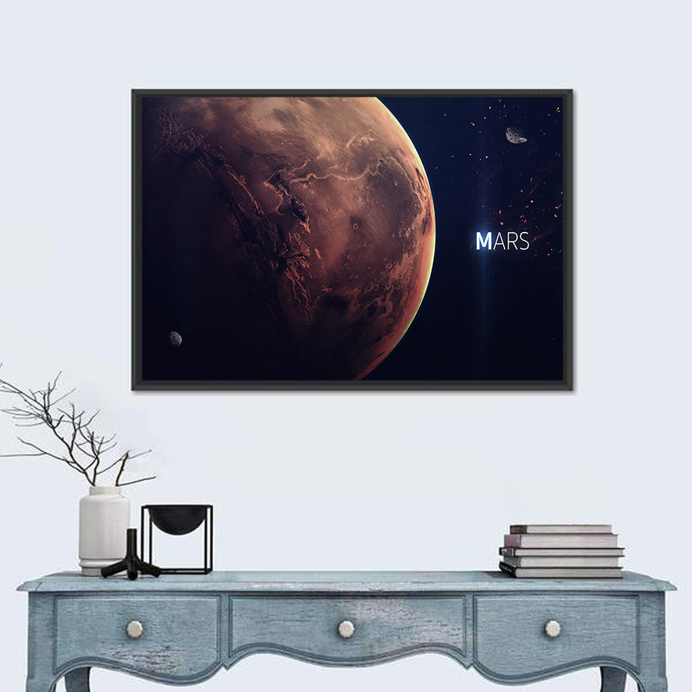 Mars Close-up Wall Art in a room, landscape