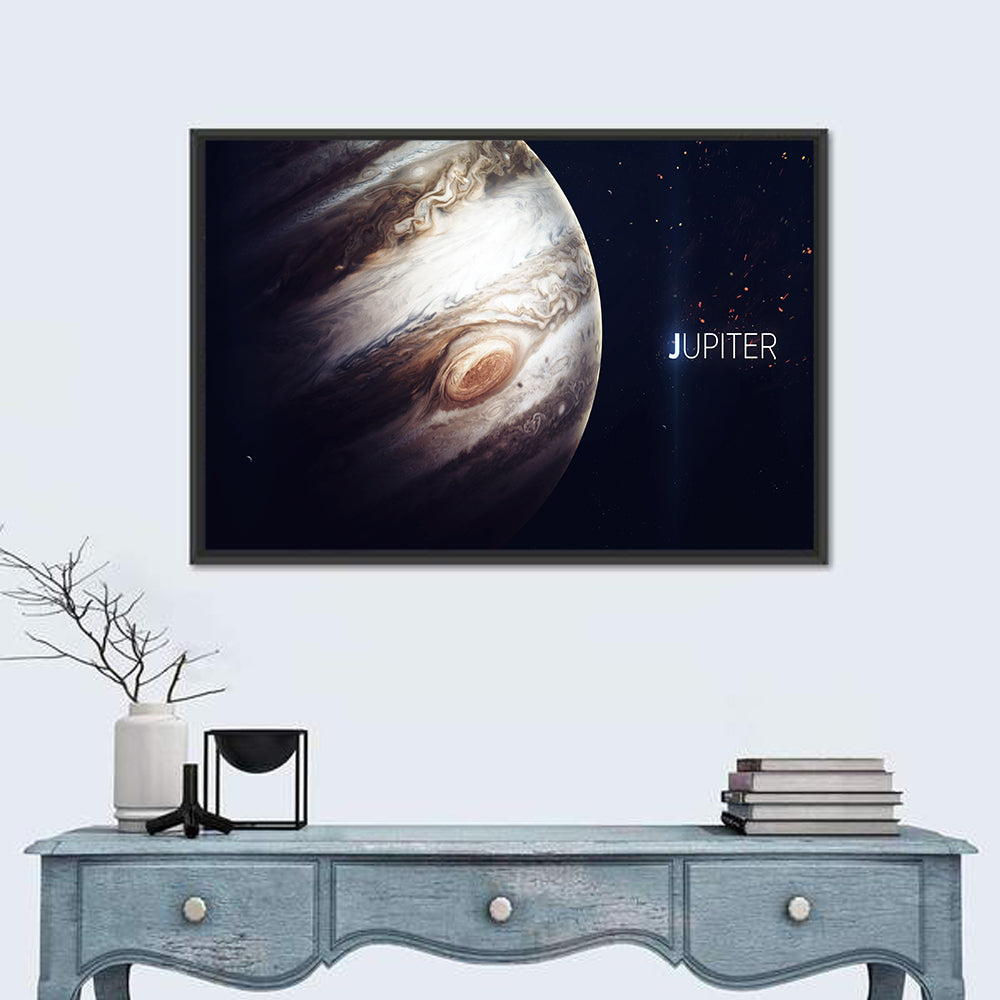 Jupiter with Great Red Spot Wall Art in a room, landscape