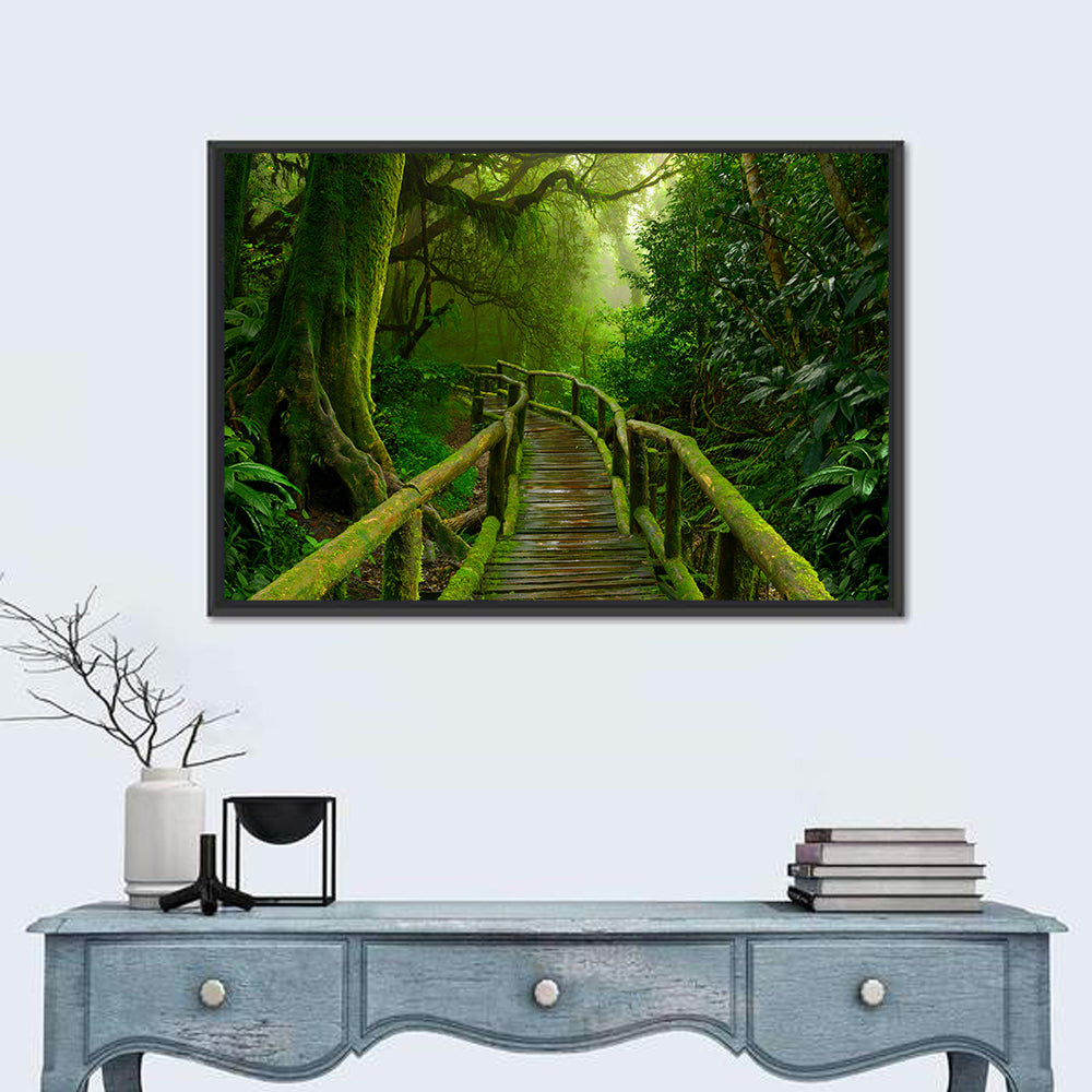 Misty Nepal Jungle Boardwalk Wall Art