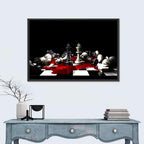 Two Kings on Black Chessboard Wall Art