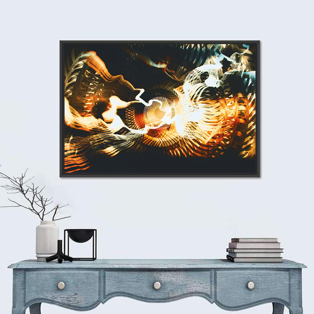 Golden Fractal Vortex Wall Art