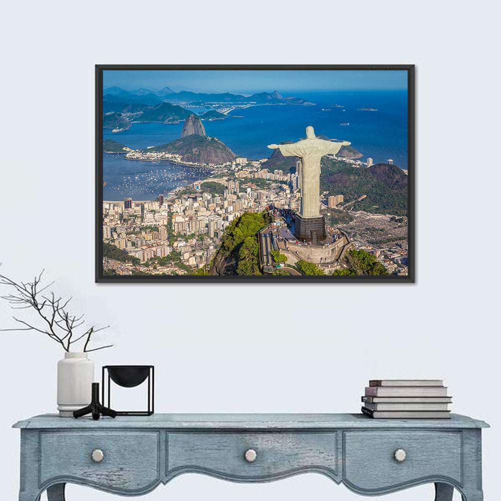 Botafogo Bay with Sugarloaf Mountain Wall Art in a room, landscape