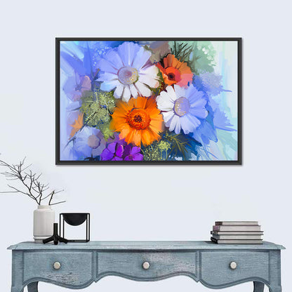 Oil Painted Flowers Wall Art