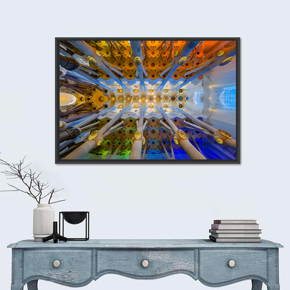 Sagrada Familia Interior Ceiling Wall Art in a room, landscape