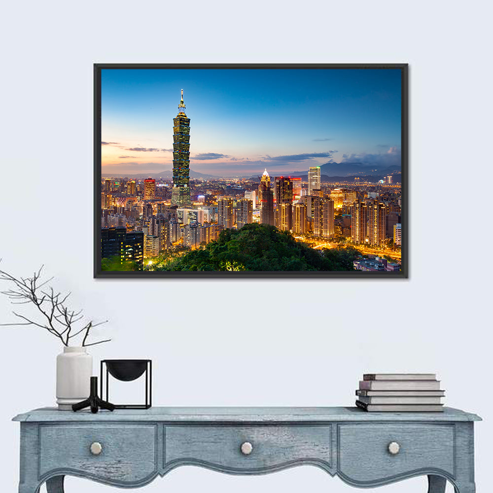 Taipei Skyline at Dusk Wall Art