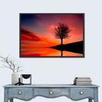 Leafless Tree Reflected on Lake Wall Art