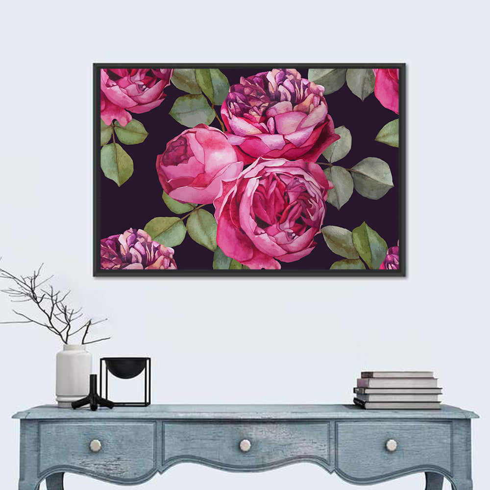 Pink Watercolor Roses Wall Art