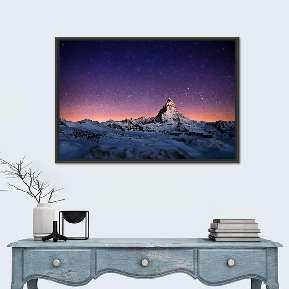 Matterhorn Nightscape Wall Art in a room, landscape