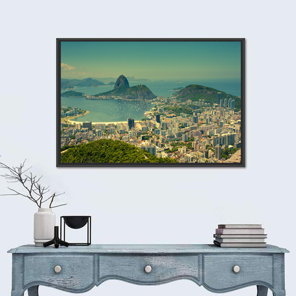 Sugarloaf Mountain Over Guanabara Bay Wall Art in a room, landscape