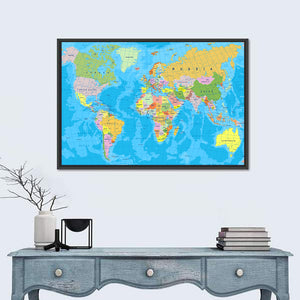 Colored World Map Wall Art